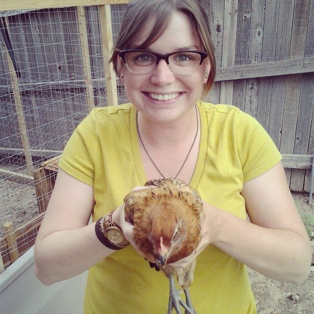 Me holding a chicken